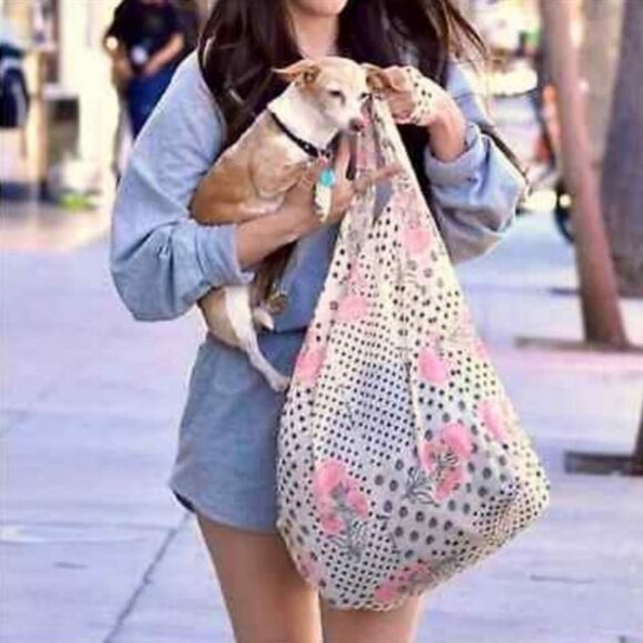 Free People Tote Bag/Crossbody Cream and Pink Floral - Picture 2 of 5